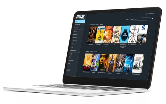 Swank K-12 Streaming Platform on a Laptop